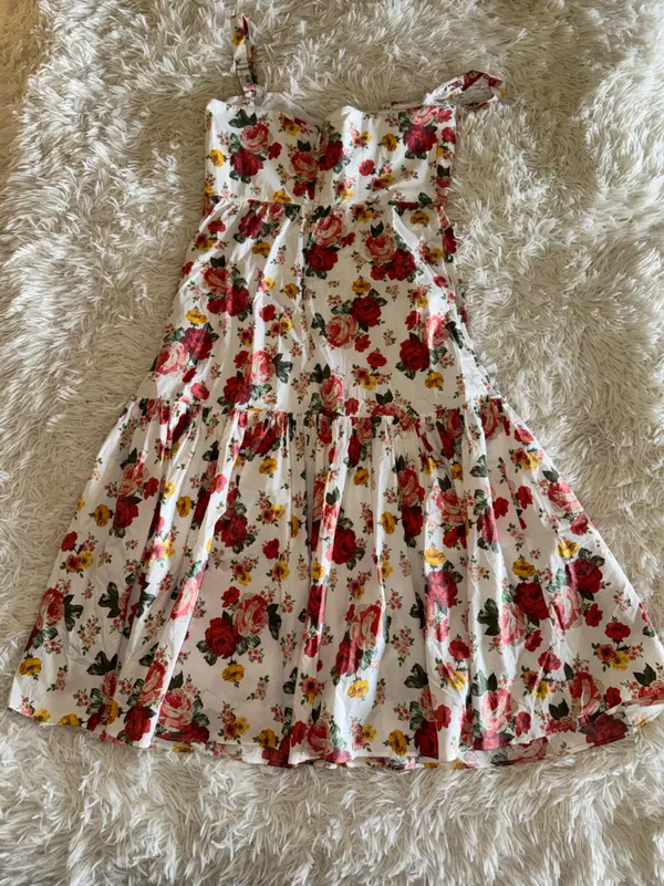 NEW HOUSE OF CB Elia Floral Sweetheart Neck Sundress Sz XL - Image 5