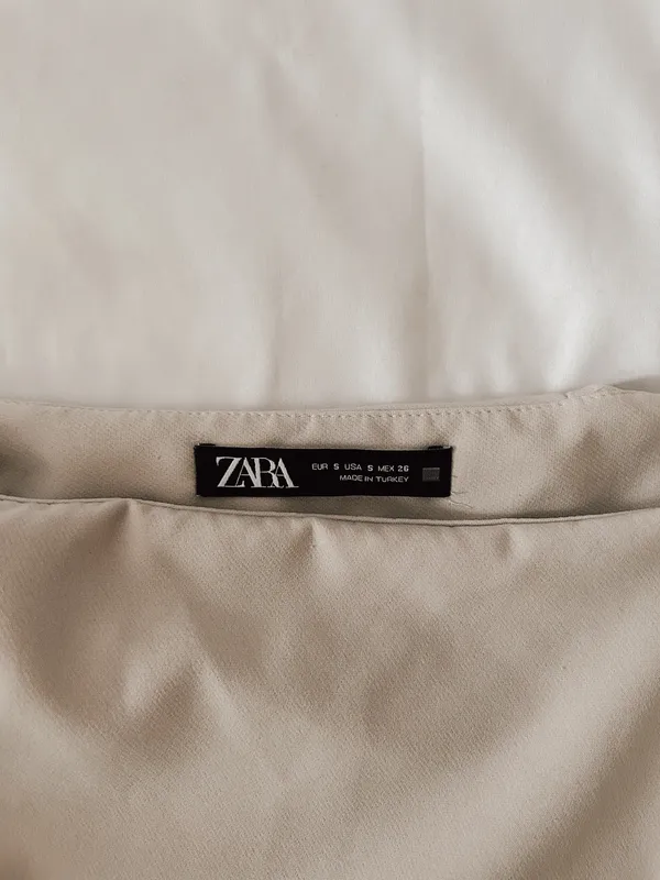 ZARA Tan Belted Tie Mini Skirt - Image 3