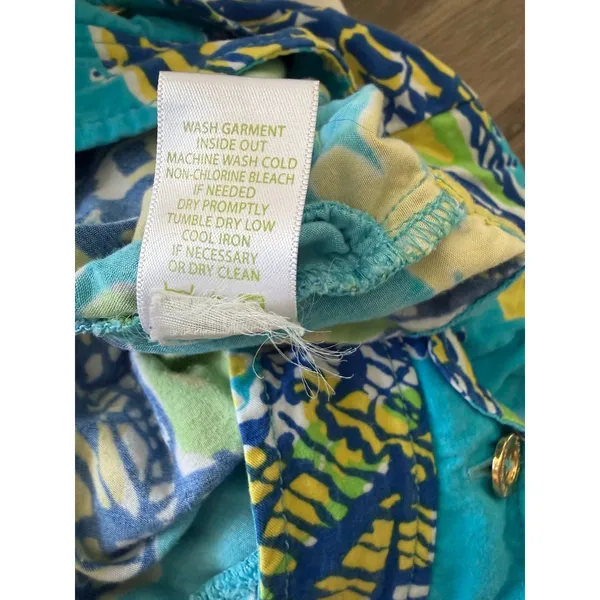 Lilly Pulitzer Callahan Shorts XS Blue Green‎ Seashell Print Rayon Beach Summer - Image 9
