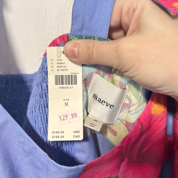 NWT Anthropologie Maeve Scoop Neck Floral Print Dress size Medium - Image 4