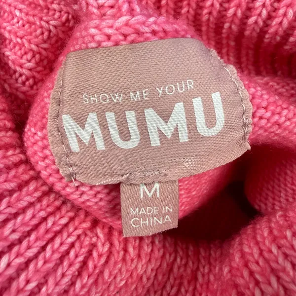 Show Me Your Mumu Chester Sweater Dress Womens Medium Pink Turtleneck‎ Flirty - Image 5