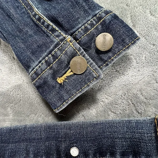 Carhartt Jacket Trucker Brewster Dark Wash Denim Jacket Womens Medium Western - Image 9