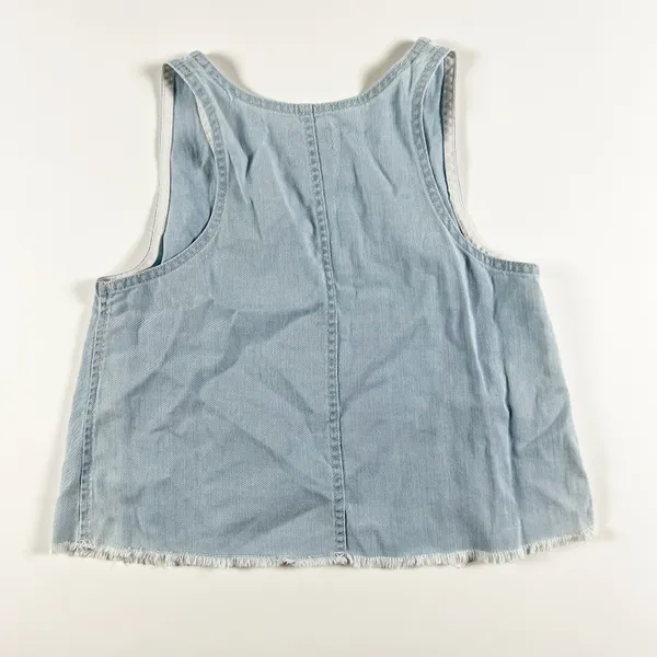 Wilfred Free Aritzia Arlenis Cotton Denim Chambray Sleeveless V Neck Tank Blouse - Image 4