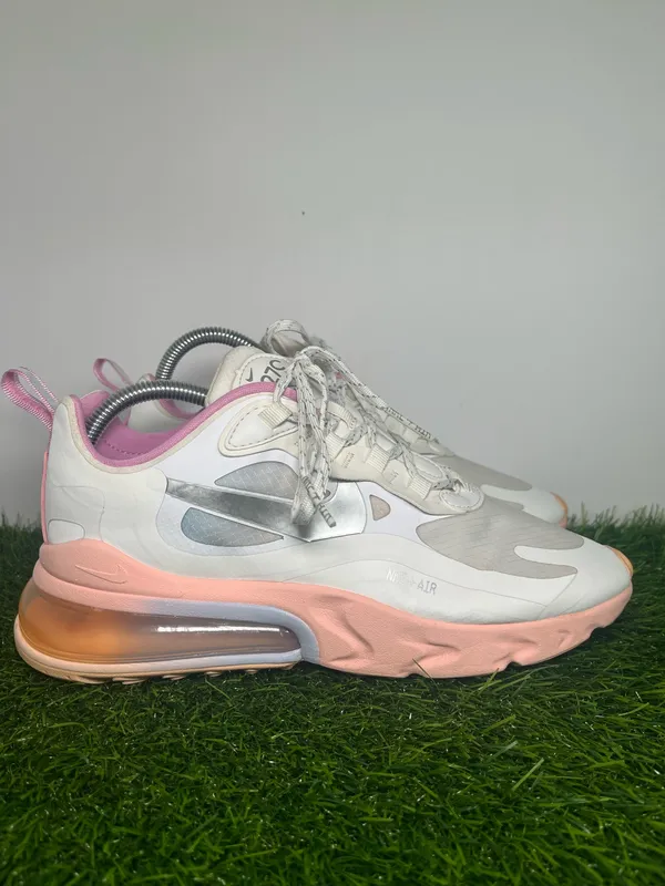 Nike Air Max 270 React White Pink Women’s Size 8 Running Sneakers CZ8131-100 - Image 3