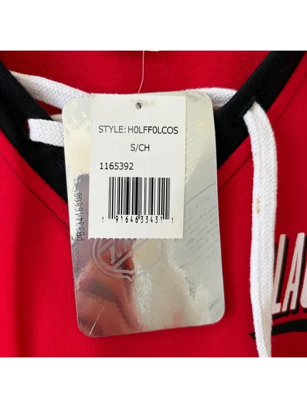NHL Chicago Blackhawks Lace Up Hooded Top Red Size Small Sporty - Image 4