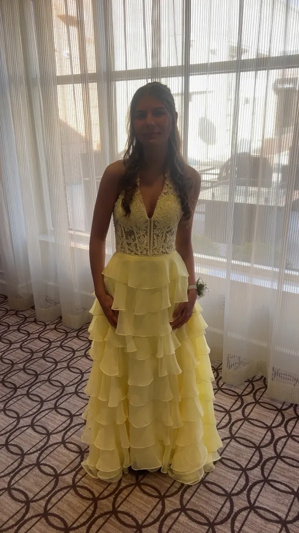 Sherri Hill Yellow Prom Dress - Image 3