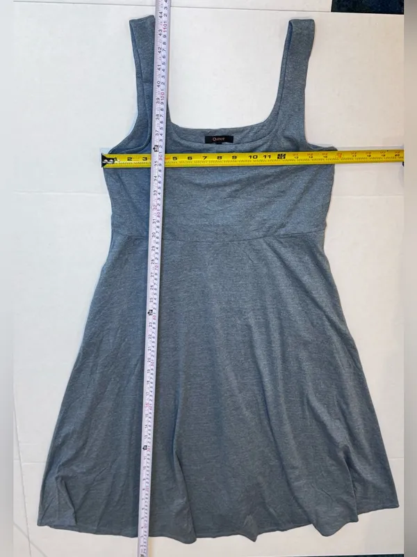 Quince Flowknit Breeze Dress L Blue Midi Fit & Flare Pockets Soft Stretch Travel - Image 10