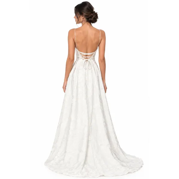 Lulus White Cowl Neck Backless Bridal Maxi Dress XS Wedding - Image 2