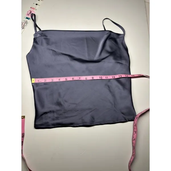 Dress Forum Navy Satin-Look Cami with Slim Straps - Image 3
