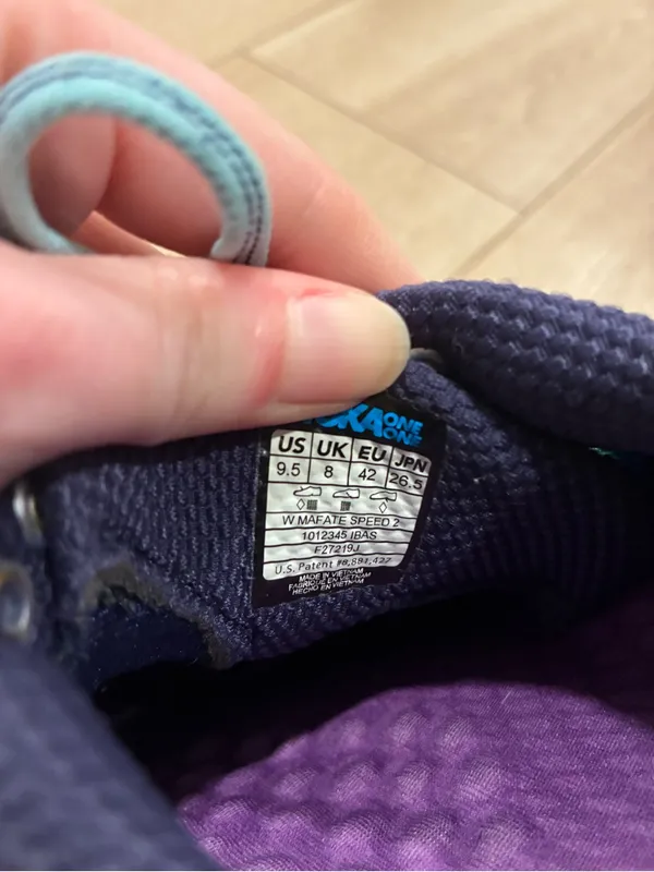 Hoka Women’s Mafate Speed 2 Blue Pink Trail Running Shoe Sneaker Size 9.5 - Image 9
