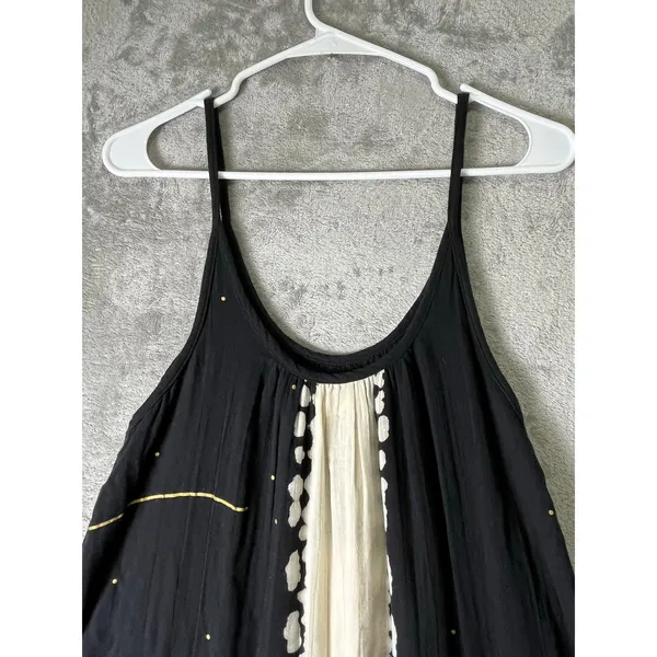 Natural Life Gauze Heart Tie Dye Maxi Dress Black White Sleeveless XS/S Boho - Image 4