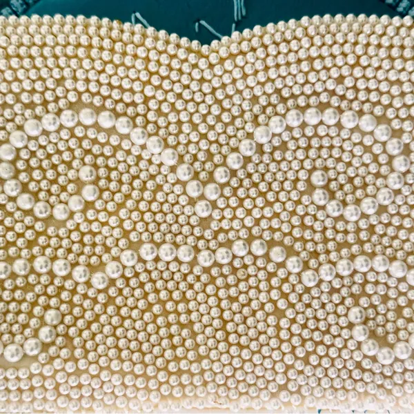 Vintage Faux Pearl Beaded Clutch - Image 8