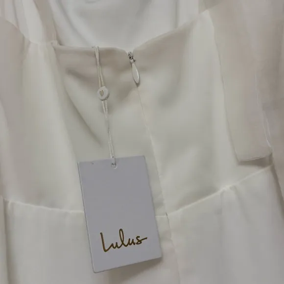 NEW Lulus Radiant Romance White Tie-Strap Maxi Dress Sz Large Wedding Bridal - Image 13