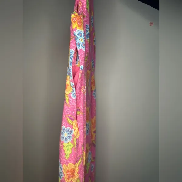 Vintage‎ Coquette Y2K Sigrid Olsen Sport Pink Floral Sleeveless Midi Dress Fairy - Image 9