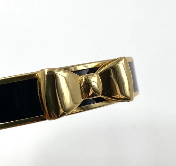 My flat in London black and gold bow bangle bracelet - Image 3