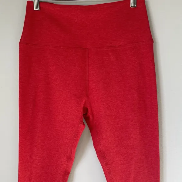 Beyond Yoga Athletic Leggings Made in USA Red 24" Inseam Ankle Women's Size XL - Image 3
