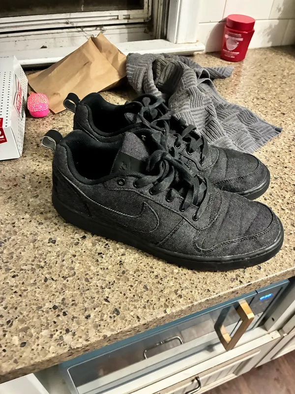 Nike Court Borough Low Premium Black Denim Athletic Sneakers - Image 2