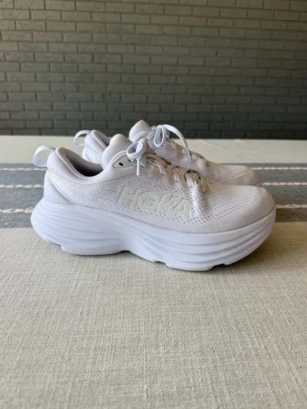 Hoka Bondi 8 Triple White Running Shoes Women’s Size 8 - Image 2