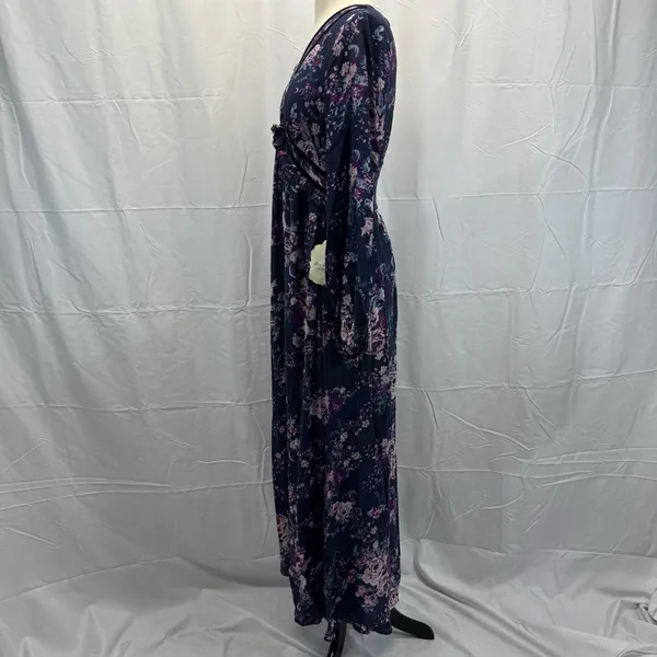 Altar’d State Boho Maxi Dress M Floral Navy Empire Waist Fairy Whimsgoth - Image 13