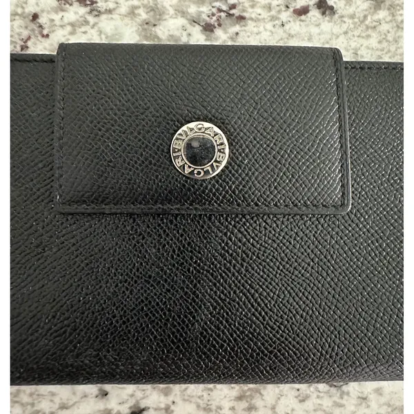 BVLGARI black‎ leather shw long wallet - Image 2
