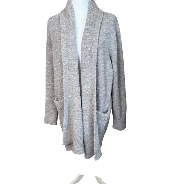 Barefoot Dreams Cozy Chic‎ Cali Cardi Longline Knit Cardigan Lounge Small Gray - Image 3
