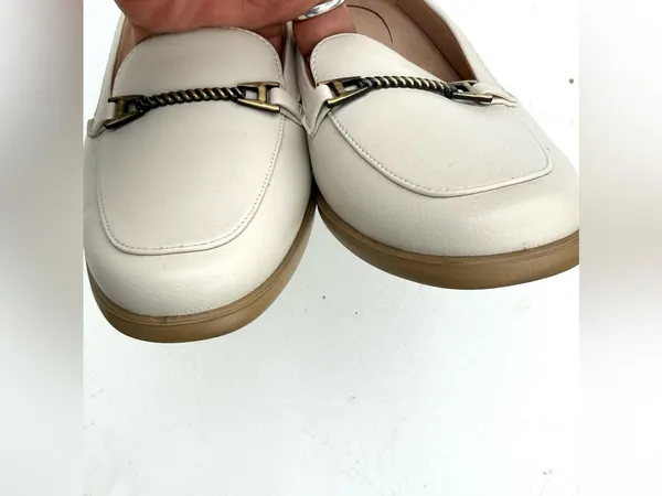 LiftStride Womens Shoes Beige Mini Wedge Loafer Slip On Size 10W - Image 6