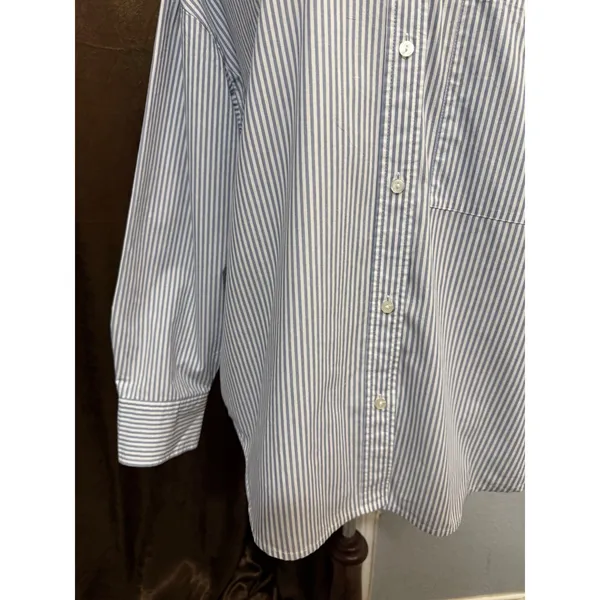 Abercrombie & Fitch Womens Oversized Shirt M Striped Button Down Blue White - Image 10