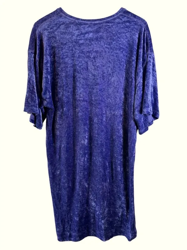 Free People We The Free Luxe Purple Crushed Velvet Oversized Tunic Dress Size L Boho - Image 4