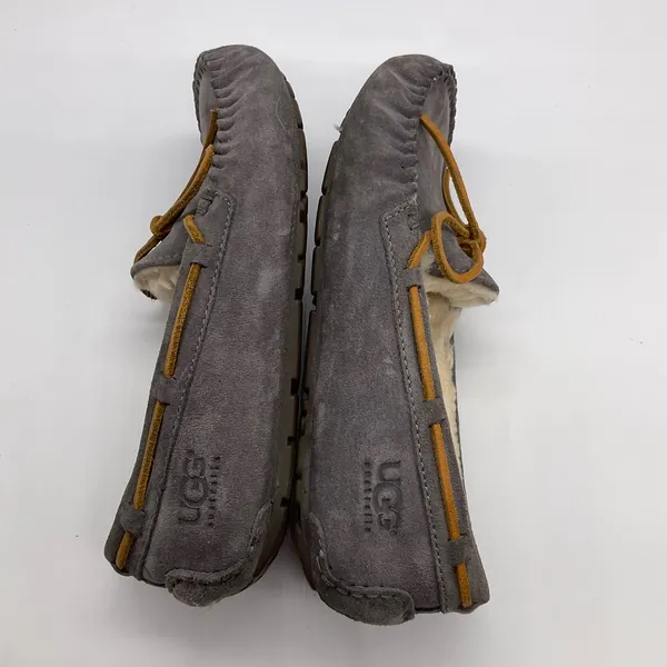 UGG GREY LEATHER MOCCASIN‎ SLIPPERS - Image 3