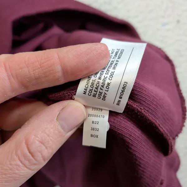 Duluth Trading Womens XXL Burgundy Cotton Rib Crewneck‎ Sweatshirt Pockets 20929 - Image 6