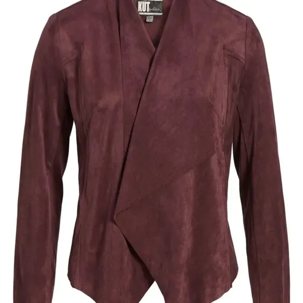 ✨ KUT FROM THE KLOTH Tayanita Faux Suede Jacket In Burgundy✨ - Image 6