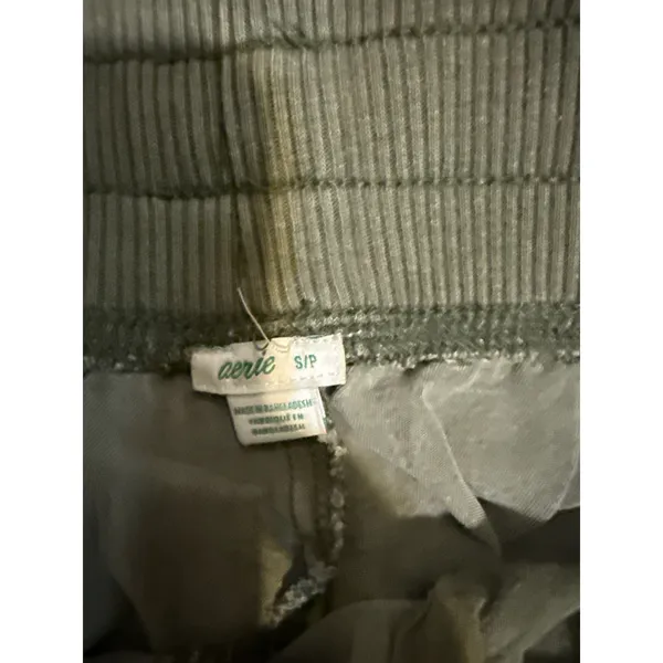 Aerie Olive Green Utility Joggers Ribbed‎ Waistband Drawstring Pants Small - Image 5