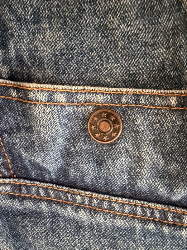 Vintage Cropped Denim Jacket Blue - Image 7
