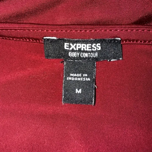 EXPRESS Body‎ Contour Rich Dark Red Short Sleeve Crew Neck Bodysuit Top M - Image 6