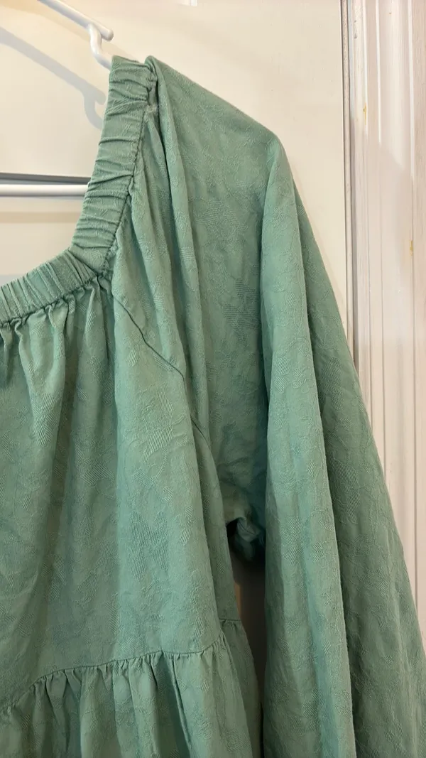 Universal Thread Blue Green Turquoise Long Sleeve Dress Square Neck - Image 4