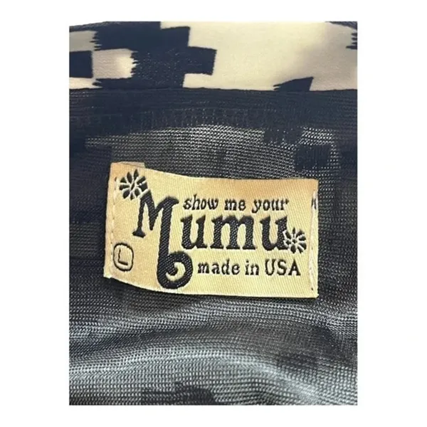 Show Me Your Mumu‎ Womens Large White Black Geometric Tribal Ikat Mini Skirt USA - Image 4