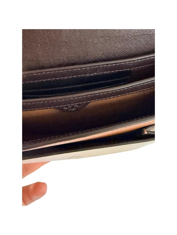 Tory Burch Black Brown Croc Embossed Leather ChainCrossbody Bag Purse - Image 6
