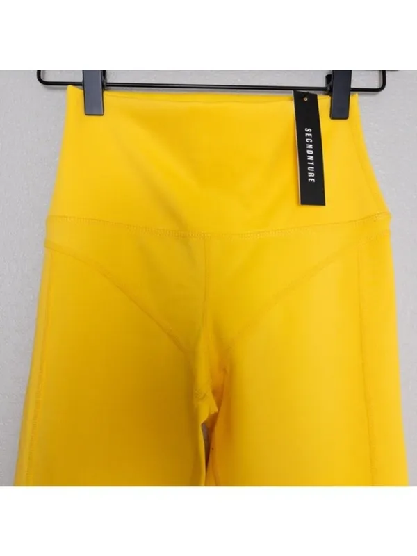 BUNDLE [SET] NWT Secnd Nture Cut Out Sports Bra XS Yellow Black Classic Legging - Image 6