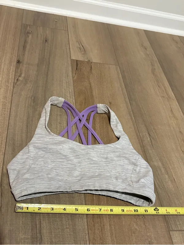 Lululemon Free To Be Serene Sports Bra grey purple‎ size 6 - Image 7