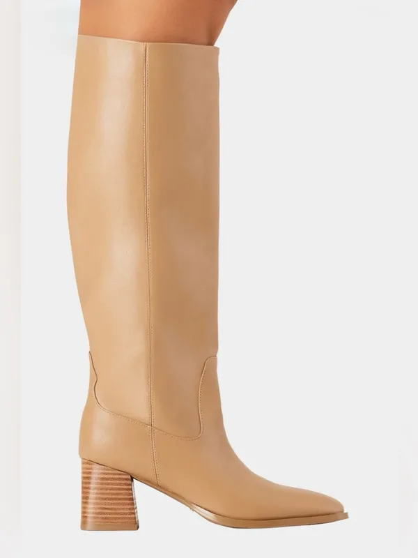 Billini Tan Over-the-Knee Block Heel Boots Size 7 - Image 4
