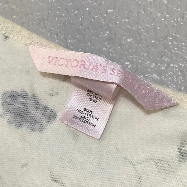 Victoria's Secret True Vintage Y2K 100% Cotton Cream Babydoll Camisole L‎ Fairy - Image 3