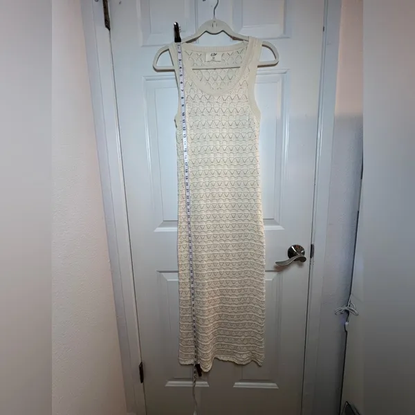 K Closet‎ Women Crochet Cream Sleeveless Maxi Dress Size M - Image 4