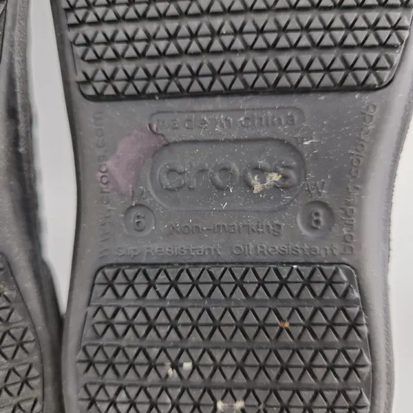 Crocs Velocity‎ Slip Resistant Shoe Womens 8 Mens 6 Black - Image 9