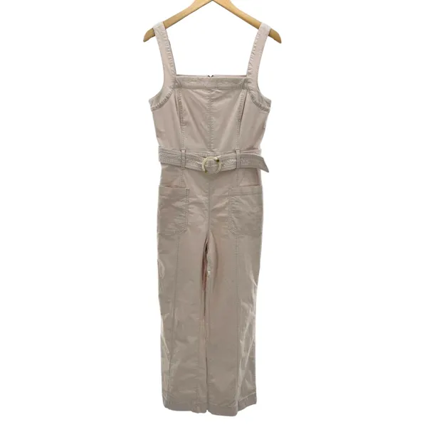Pilcro and the Letterpress by‎ Anthropologie Belted Utility Jumpsuit Cream Cotton Blend Wide Leg 8 - Image 3