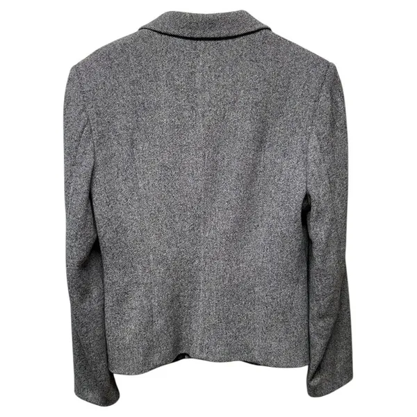 J‎ Crew Blazer Womens Sz 12 Gray Hidden Button Jacket Wool Stretch Preppy - Image 2