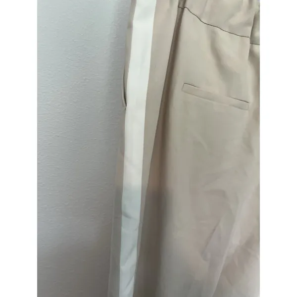 Alice And Olivia Pete Jogger Pants Size Medium Cream With White Stripes - Image 7
