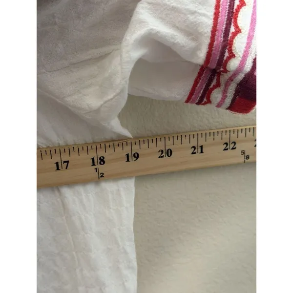Madewell Embroidered Sandblossom Top in white cotton gauze‎ Women’s XS Oversized - Image 9
