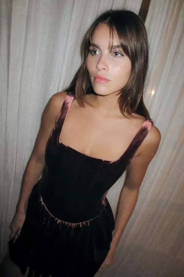 Zara Dress mini corset Velvet in Rich Purple Wedding party holiday - Image 14