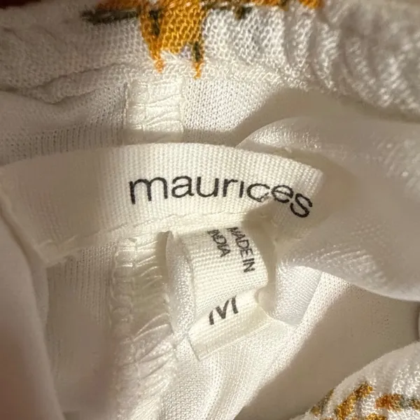 Maurices‎ Womens Floral Sleeveless Shift Dress White Mustard Yellow Size M H1218 - Image 7