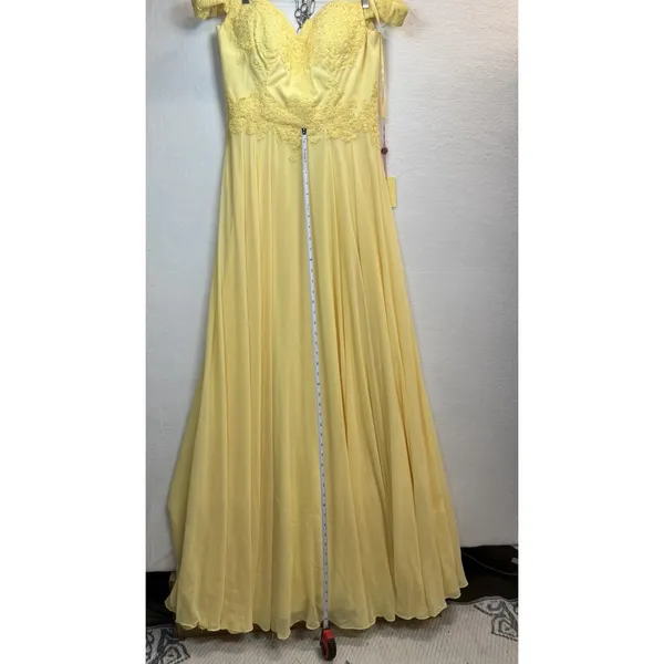 Yellow strapless evening gown Dreess MayoQueen Size‎ 12 - Image 11